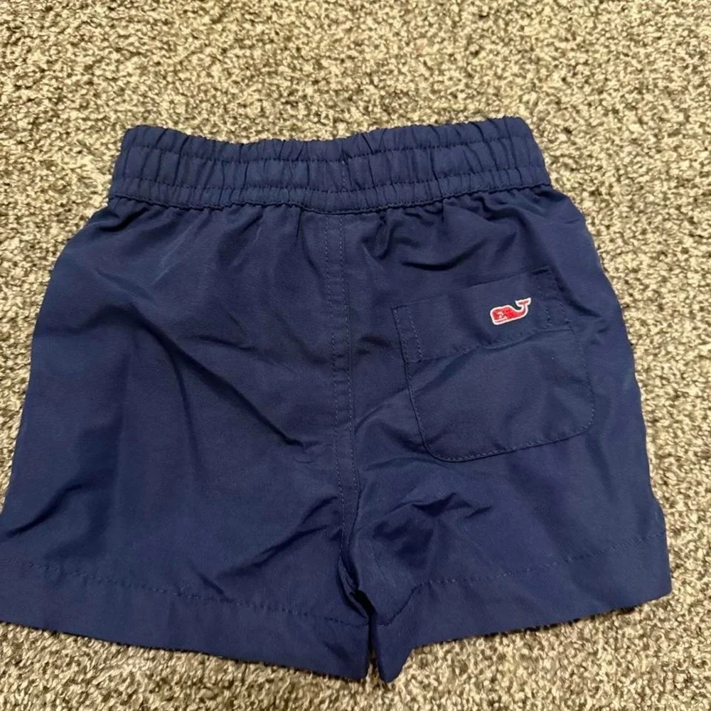 Navy blue Vineyard Vines swim trunks for 18 months